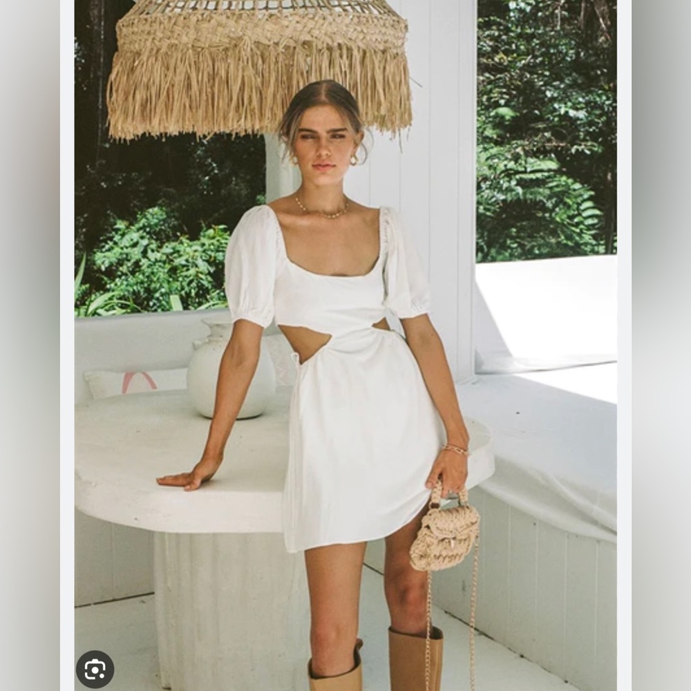 Sabo Skirt White Cut Out Mini Dress